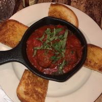 Vegan meatballs and garlic bread  at Busboys and Poets - Mount Vernon Triangle in Washington