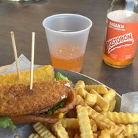 Vegan arepa burger   at Super Rico in Orlando