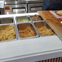 Before prep, ingredients at Mita Rice Rolls in Fuzhou