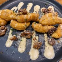 Vegan pop prawns - delicious!!  at Uncle Q in Taipei