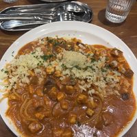 Spaghetti Bolognese with tempeh and Aubergine ($370)  at Uncle Q in Taipei