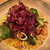 Black rice with satay   at the friendly kitchen in Paris