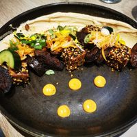 Houmous aubergine tofu at the friendly kitchen in Paris