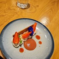 Dessert fraisier at the friendly kitchen in Paris