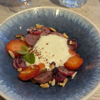 Radish and strawberry starter at the friendly kitchen in Paris