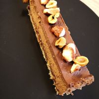 Entremet chocolat noisette at the friendly kitchen in Paris