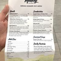 Mottley Kitchen's Spring / Summer 2021 Menu (Back Page) at Mottley Kitchen in Bronx