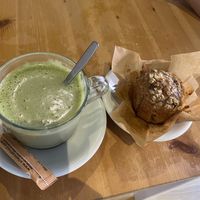 Matcha and vegan muffin  at Casa Verde in Tenerife