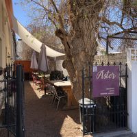 Outside patio at entrance   at Asters Cafe and Bakery in Marfa