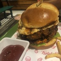 Double Patty veggie burger at Baby's in Indianapolis