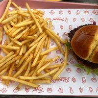 impossible burger and fries   at Baby's in Indianapolis
