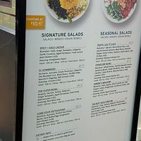 Salad Menu at SEA - Evergreens in Seattle