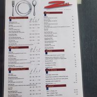 Menu at Zest Bakery & Coffee House in Koh Tao