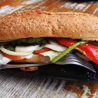 Lovely vegan grilled Veggy Sandwich with Pesto at Zest Bakery & Coffee House in Koh Tao