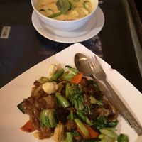 Veggies in coconut milk and stir fried veggies at Zest Bakery & Coffee House in Koh Tao