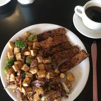 Tofu and veggies with tempeh at The Grit in Athens