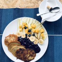 Vegan banana pankakes  at Kasza i Pasza in Wroclaw