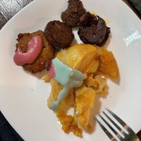 Tortilla, chorizo and falafel  at A Raices in Gran Canaria