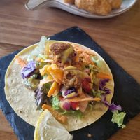vegan croquettes (up) and vegan taco (down) at A Raices in Gran Canaria