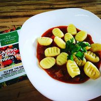 Gnocchi in homemade mint tomato sauce at A Raices in Gran Canaria