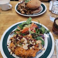 Sweet potato mash with nuts and raisins on toast at The Highlanders Bakehouse  in Crathie