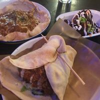 BBQ jackfruit kebab, cauliflower wings and tikka curry.  at The Adelphi in Preston