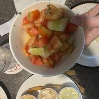 tomato cucumber salad  at The Green House in Willemstad