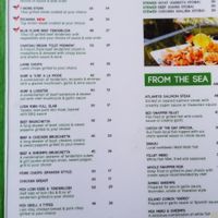Menu at The Green House in Willemstad