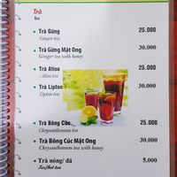 Menu 17/19 at Mam Xanh in Ho Chi Minh City