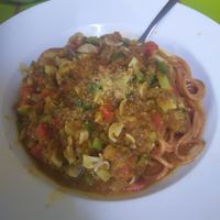 Bolognese spaghetti at Mam Xanh in Ho Chi Minh City