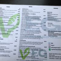 Menu  at VEG in Split