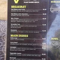 Their menu at VEG in Split