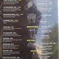 Menu at VEG in Split