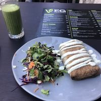 Burrito and Green Day smoothie  at VEG in Split