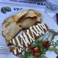 Vegan omelette with extra bread   at VEG in Split