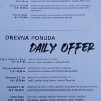 Menu at VEG in Split