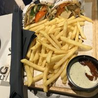 Katsu Burrito & truffle fries  at VEG in Split