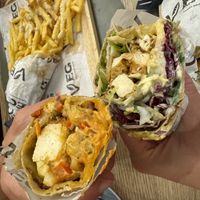 Left - katsu wrap right grilled tofu wrap   at VEG in Split