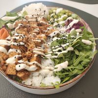 Katsu tofu bowl at VEG in Split