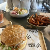 Bbq burger, sweet potatoes fries  at VEG in Split