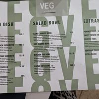 Food menu at VEG in Split