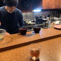 Cooking as you watch at Rakuraku in Kyoto