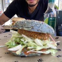 Chikn burger at Space Burger in Vienna