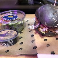 BBQ burger and salad  at Space Burger in Vienna