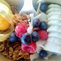 Blue smoothie bowl at VIE - Juice Factory - T3 in Vienna