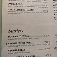 Menu  at Le Botaniste - Bailli in Brussels