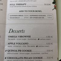 Menu  at Le Botaniste - Bailli in Brussels