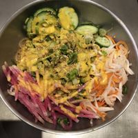 Kimchi crunch no kimchi no goji chung, carrot ginger instead  (cold noodle)   at noodlelove in New York City