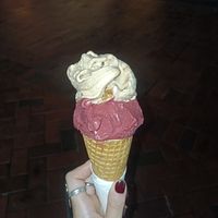 boysenberry and peanut butter cookie dough gelato !! at Augustus Gelatery in Upper Ferntree Gully