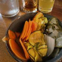 Pickled vegetables. Good texture but not special in flavor or type of vegetable. Just eh    at Pickled Fish in Long Beach